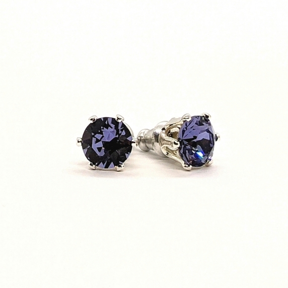 ♠️♠️+ Swarovski® Diamonds Solitaire Stud Earrings Sterling Silver Overlay - Picture 6 of 10